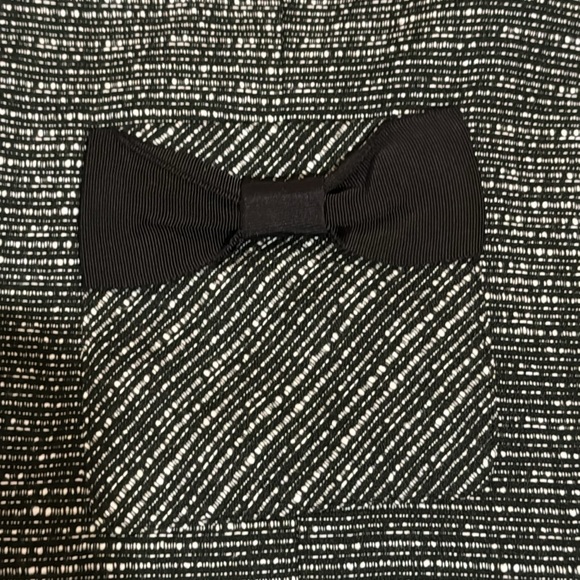 NWT CeCe Black/White Tweed Look Trendy Short Blazer With Pockets and Bow Details - Picture 8 of 11